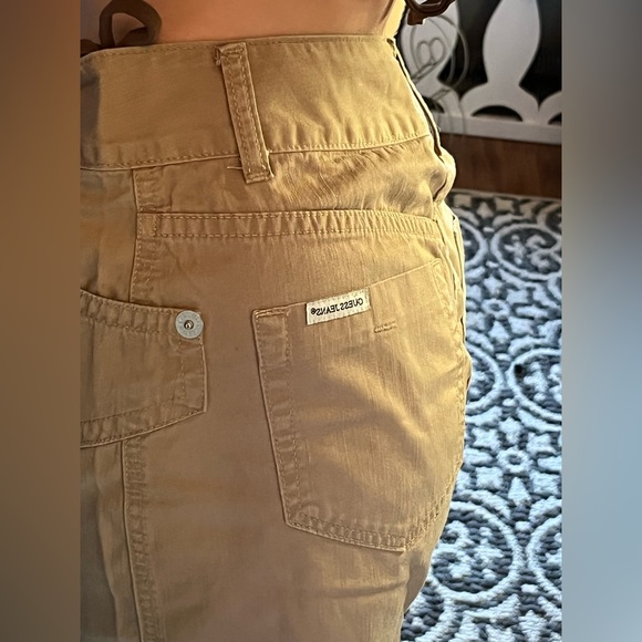 Vintage y2k GUESS tan denim mini skirt ✨ W25 - Picture 2 of 4
